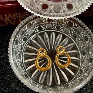 Vintage Estate Gold Plated Art Deco Earrings